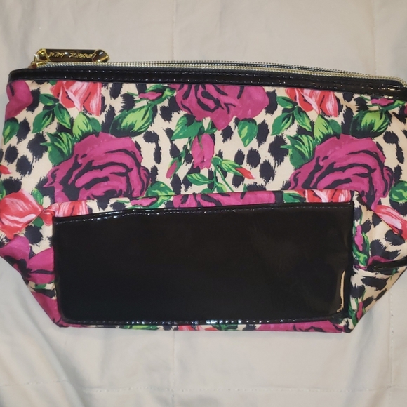Betsey Johnson Floral Leopard Cosmetic Bag - Picture 3 of 4